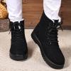 Women's Lightweight Platform Winter Hiking Rain Ankle Boots, Plaid, Black, EU 39.5 view 3