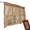 Rustic Crochet Café Curtain with Valance for Kitchen, Vintage Short Rod-Pocket Curtain view 1