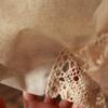 Rustic Crochet Café Curtain with Valance for Kitchen, Vintage Short Rod-Pocket Curtain view 3