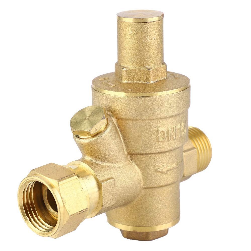 KIMISS Adjustable Water Pressure Regulating Valve, 1/2-Inch Brass Pressure Reducing Valve PN1.6