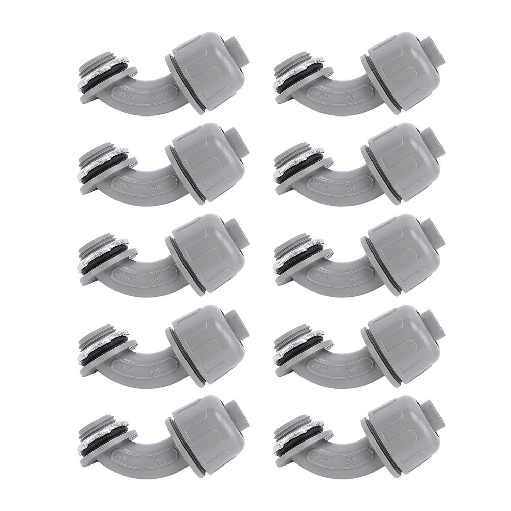 Telituny 10-Pack 2.5 cm NPT Liquid-Tight 90-Degree Nylon Cable Connectors