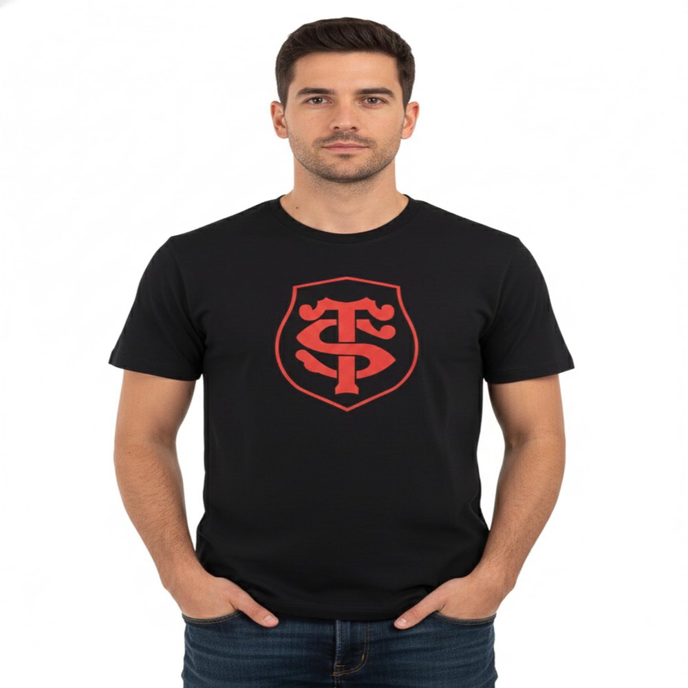 Stade Toulousain Toulouse T-Shirt – Official Rugby Collection, Black, M
