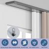 Durable Double Curtain Track, Quiet Ceiling-Mounted Rail for Room Dividers, Easy Installation, Black, 1.4 m view 2
