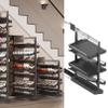 Adjustable Expandable Shoe Rack for Closet, 4-Piece, Stackable Metal Storage, Space-Saving Vertical Design, Black (72 cm) view 1