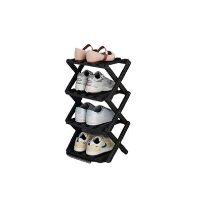 Foldable Bamboo Shoe Rack, Freestanding and Space-Saving