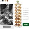 Foldable Bamboo Shoe Rack, Freestanding and Space-Saving view 3