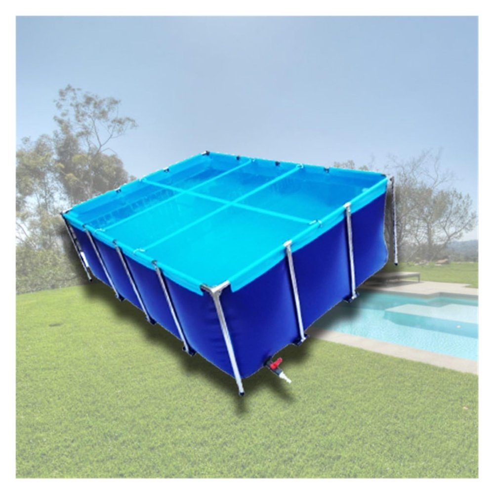 Outdoor Koi Pond with Steel Frame, Drain Valve, 120 x 80 x 60 cm