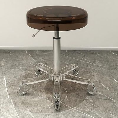 Adjustable Acrylic Rolling Stool with 360° Casters