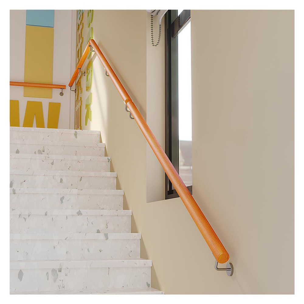 Beech Wood Handrail Railing 50–500 cm, Round 50 mm (120 cm)