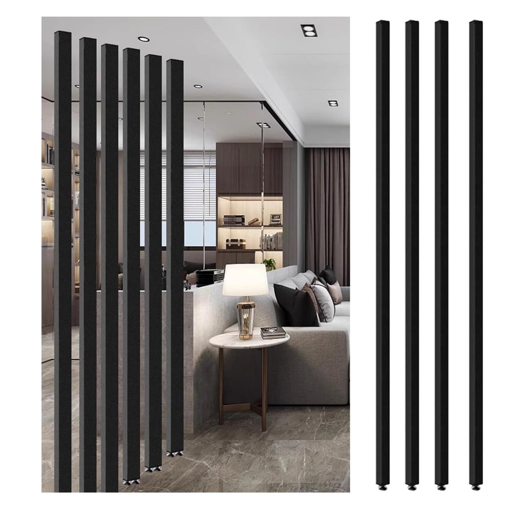 Floor-to-Ceiling Louvered Room Divider, 100–230 cm High, 7 Slats, 185 cm