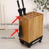 bacedifo 12-Slot Commercial Solid Wood Umbrella Stand with Removable Tray view 3