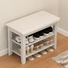 Narrow Shoe Storage Bench with Adjustable Shelves view 1