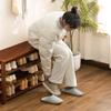 Narrow Shoe Storage Bench with Adjustable Shelves view 3