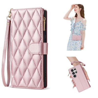 Protective Case for Samsung Galaxy A17 5G with Zipper, Wrist Strap and Shoulder Strap