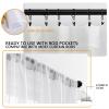 NINGBAI Sheer Voile Curtain, Black, 50 x 200 cm, Rod Pocket view 4