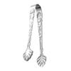 Silver Stainless Steel Ice Tongs with Embossed Rose Pattern view 1
