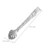 Silver Stainless Steel Ice Tongs with Embossed Rose Pattern view 2