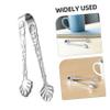 Silver Stainless Steel Ice Tongs with Embossed Rose Pattern view 3
