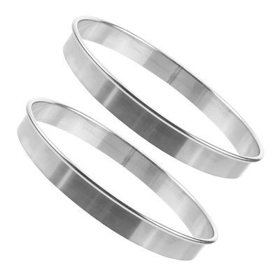 Cabilock Round Stainless Steel Dessert Rings for Pizza Ovens, 18 cm, Silver