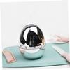 Manual Egg-Shaped Kitchen Timer, 2-Piece Stainless Steel Set for Students view 2