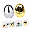 Manual Egg-Shaped Kitchen Timer, 2-Piece Stainless Steel Set for Students view 3