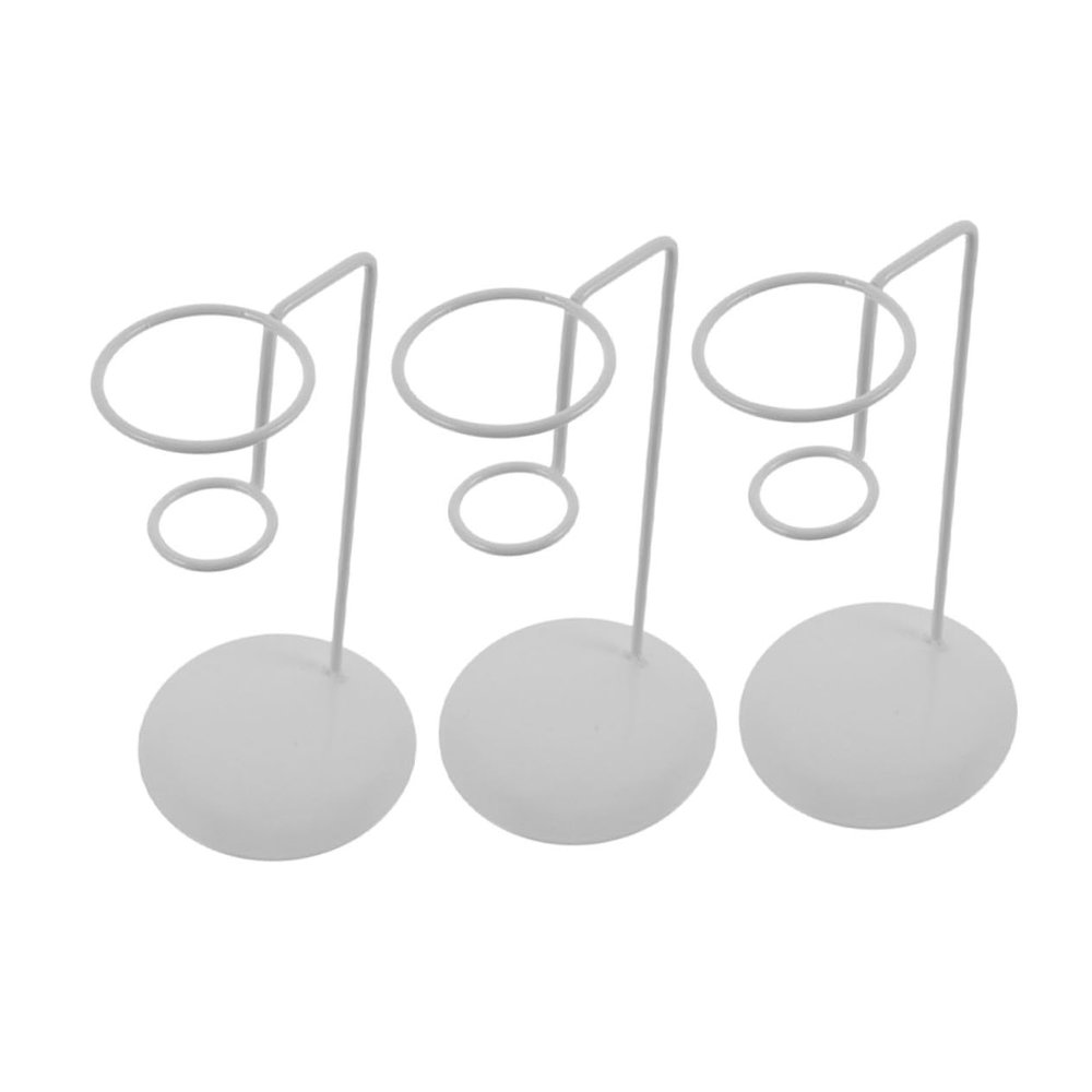 DECOMELODY 3-Piece White Iron Ice Cream Cone Stand Set, Durable and Easy to Clean, for Bakeries and Dessert Shops