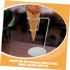 DECOMELODY 3-Piece White Iron Ice Cream Cone Stand Set, Durable and Easy to Clean, for Bakeries and Dessert Shops view 3