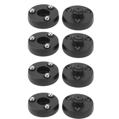 Yctze Hi-Fi Speaker Isolation Feet, 39 x 24 mm, Aluminum Vibration Dampers with Stainless Steel Balls, Black IF4023B