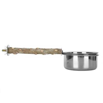Parrot Stainless Steel Food Cup with Clamp Holder (M)