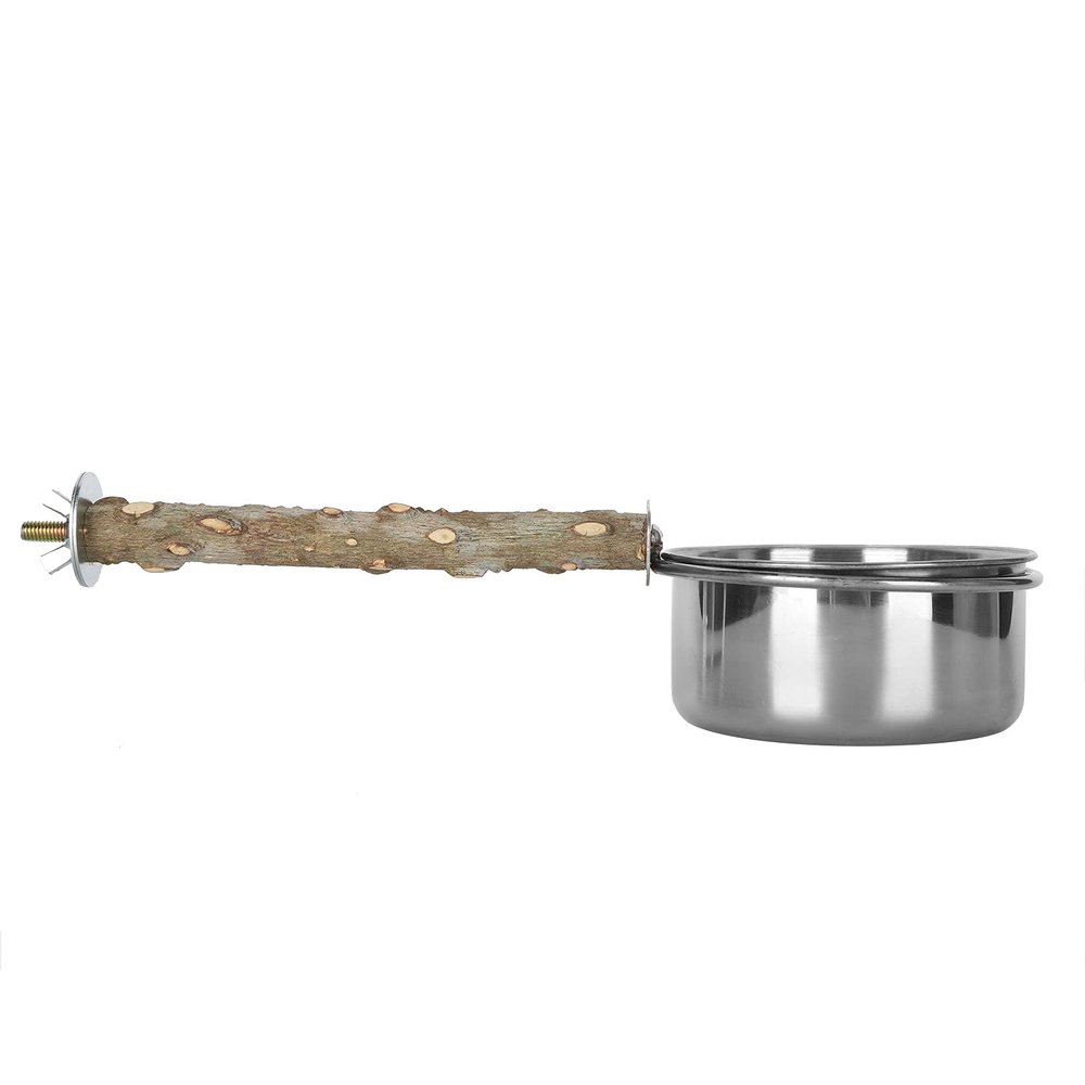 Parrot Stainless Steel Food Cup with Clamp Holder (M)