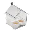 Outdoor Bird Feeder House with Transparent Bird Bath view 1