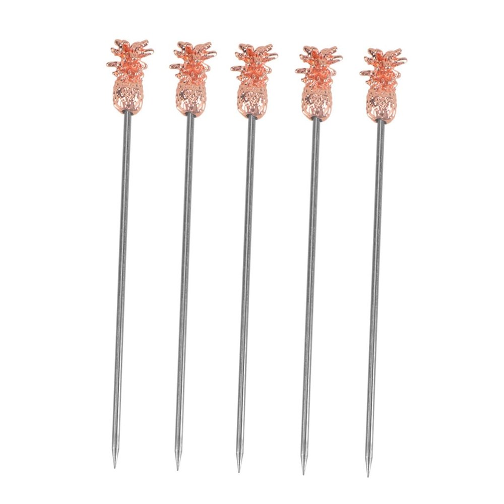 MAGICLULU 5-Piece Stainless Steel Pineapple Cocktail Picks