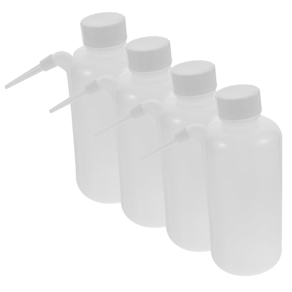 SHINEOFI 4-Pack 500 mL Plastic Wash Bottles with Bent Nozzles