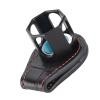Fdit Octagonal Pool Chalk Holder with Magnetic Clip, Aluminum Alloy and Leather, Black view 3