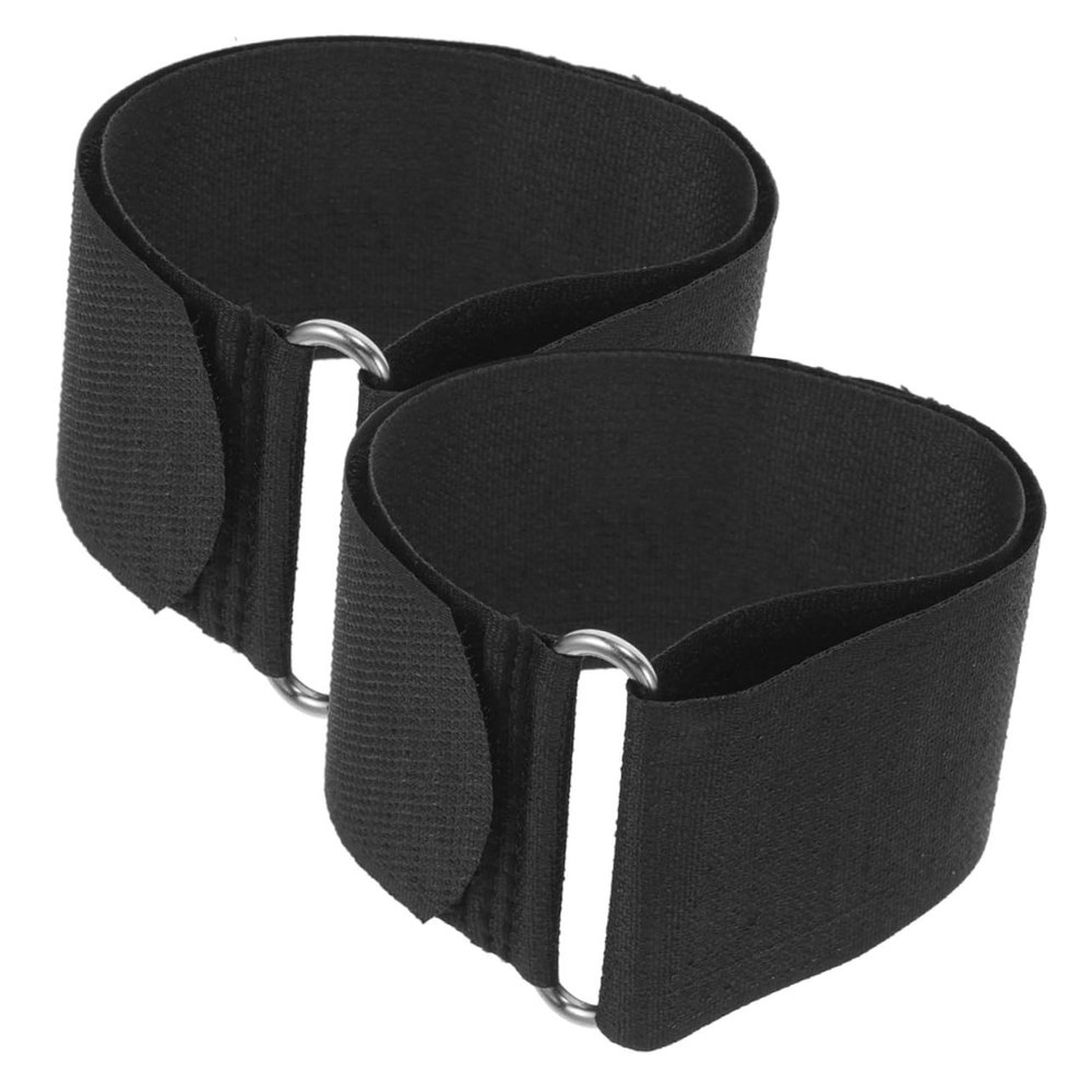 Alipis 1 Pair Adjustable Foot Straps for Rowing Machines, Black Nylon