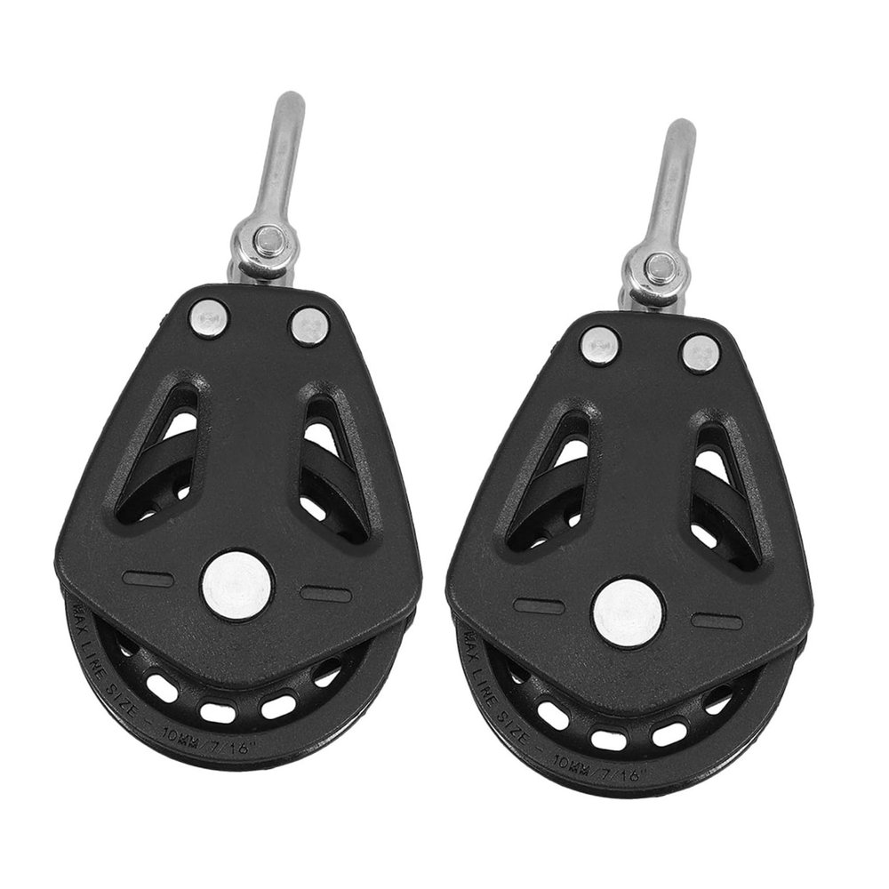 Cabilock 2-Piece Stainless Steel Double Pulley with Nylon Swivel Bearing Block