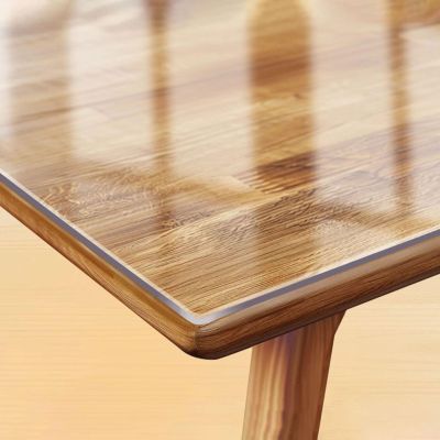 Fcmeavo Transparent/Frosted PVC Tablecloth, Washable Waterproof Heat-Resistant Table Protector
