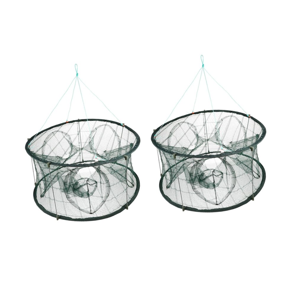 Multi-Purpose Nylon Fishing Traps with Five Holes, Green