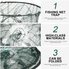 Multi-Purpose Nylon Fishing Traps with Five Holes, Green view 3