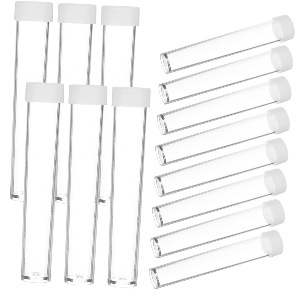 Transparent Plastic Storage Tubes for Small Quantities, 30 Pieces