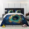 Blue 3-Piece Microfiber Duvet Cover Set, 200 x 200 cm, Abstract Black Marble Design view 4