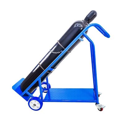 Generic Heavy-Duty Oxygen Cylinder Holder Cart with 4 Wheels and Shelf, Portable Cart for Oxygen and Propane Cylinders, Sturdy CO2 Tank Storage Rack (Small)