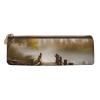 AABSTBFM Triangular Pencil Case with Wooden Bridge Lake Scene view 2