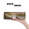 AABSTBFM Triangular Pencil Case with Wooden Bridge Lake Scene view 4