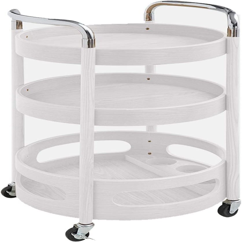 MFRELMNZG Bar Serving Cart for Luxury Restaurants, Hotels, Catering, Tea, and More, 3-Tier Wheeled Cart with Wine Rack, Multiple Styles