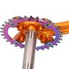 Baxnore ZK-22 Single-Speed Bicycle Crankset with Bottom Bracket, 34T, Gold view 3