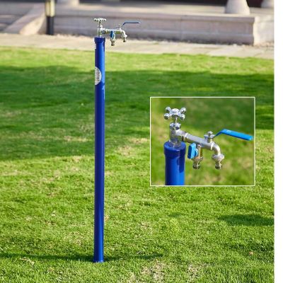 Frost-Free Yard Hydrant with Freestanding Hose Stand for Garden and Landscape Irrigation
