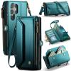 Mxinxiu Protective Case for Google Pixel 8, Leather Case with Zipper, Detachable Wrist Strap and Shoulder Strap view 1