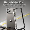 Case for iPhone 17 / 17 Air / 17 Pro / 17 Pro Max, Ultra-Thin Aluminum Metal Frame, Open Frame Design, Shock-Absorbing Corners, Lightweight Cooling Concept, Metallic Grip (Titanium Gray, 17 Pro) view 4