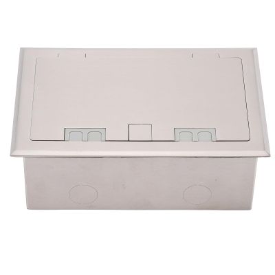 Marhynchus Stainless Steel Floor Outlet, 3-Gang, 2-Prong, Flip Cover, 16 A, 4000 W